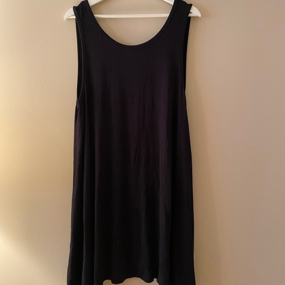 Comfy T-shirt Material Black Beach Cover Up /Dress